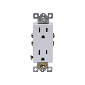 Residential Grade Decorator Duplex Self Grounding 15A -125V White